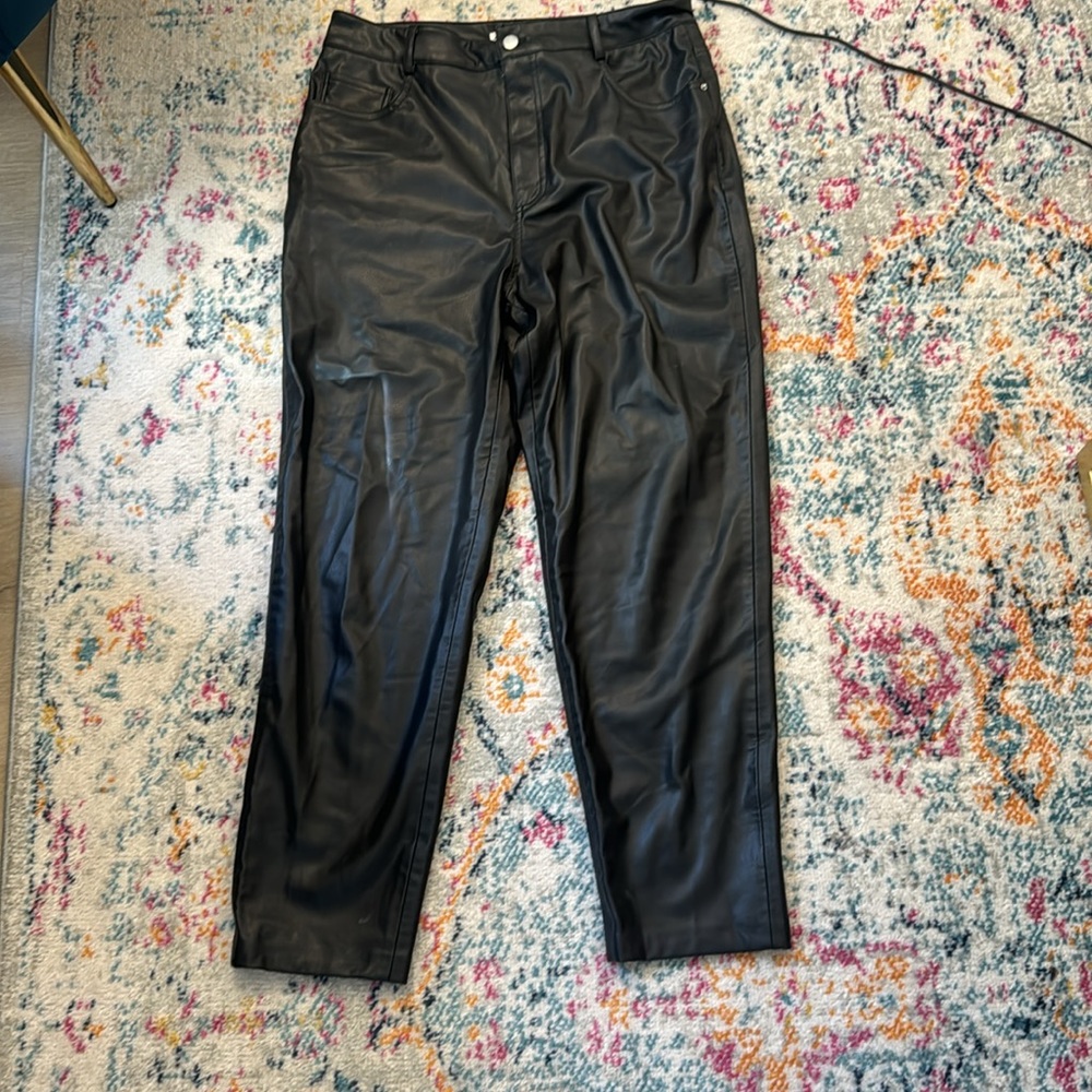 Zara faux leather ankle pants. Size 10. Barely worn, good condition